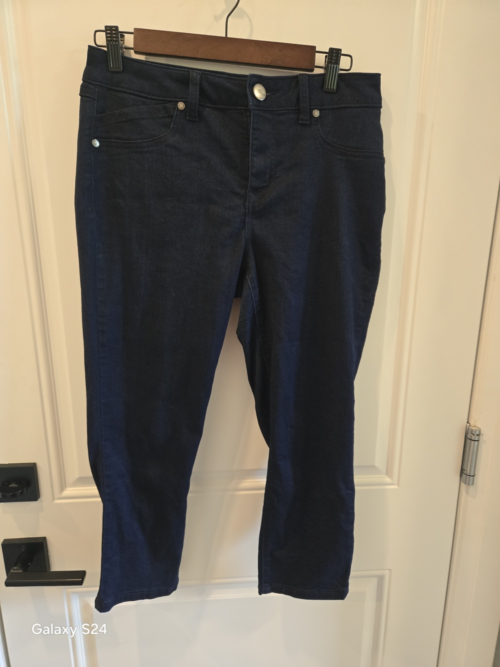 1822 Denim Dark Blue Cropped Stretch Jeans
